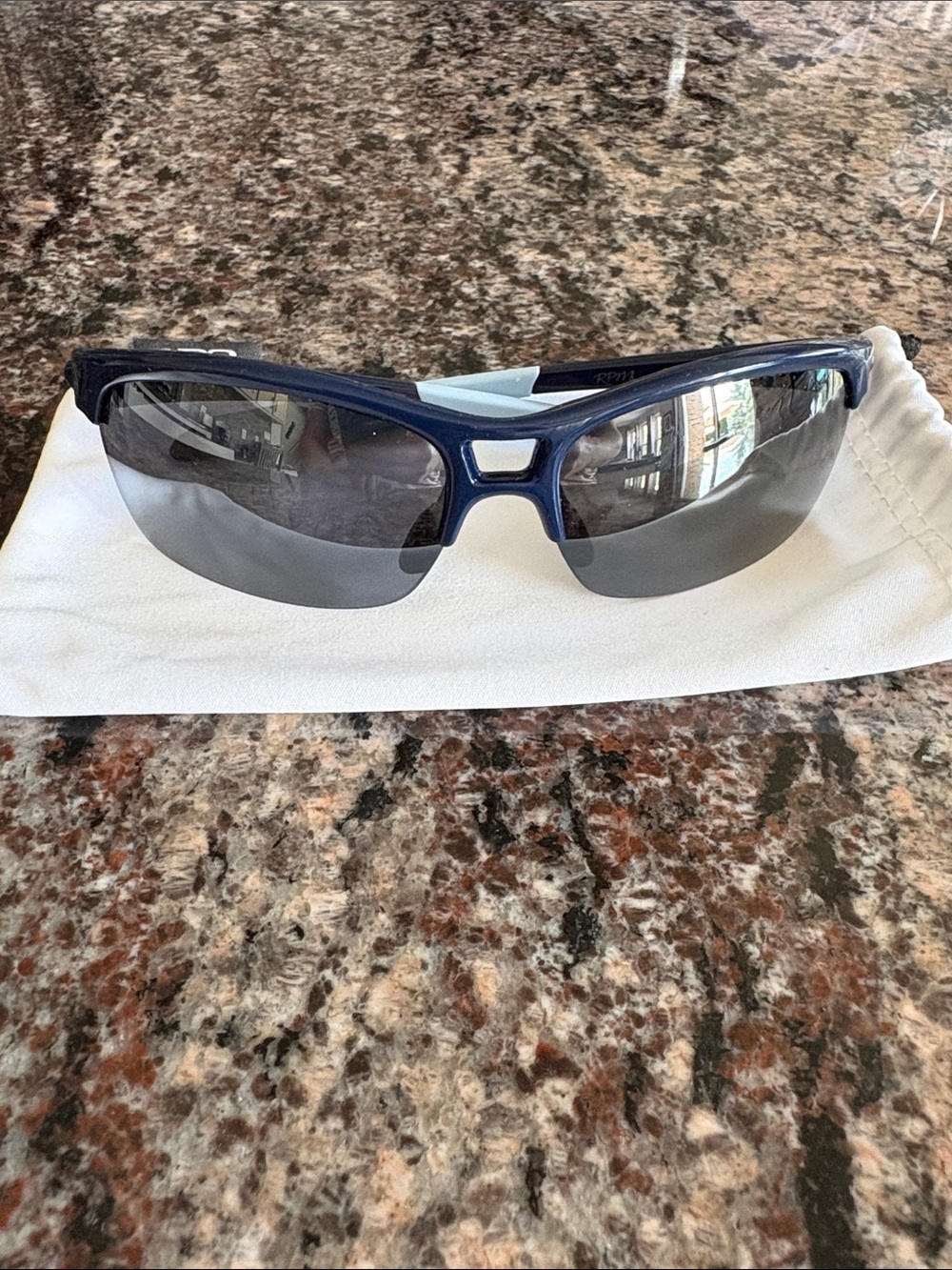 Bundled Oakley RPM Sporty Blue Wrap Sunglasses with Gray Lenses
